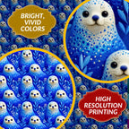 Wrapping Paper — Blue Seal Pup Pattern Holiday Gift Wrap