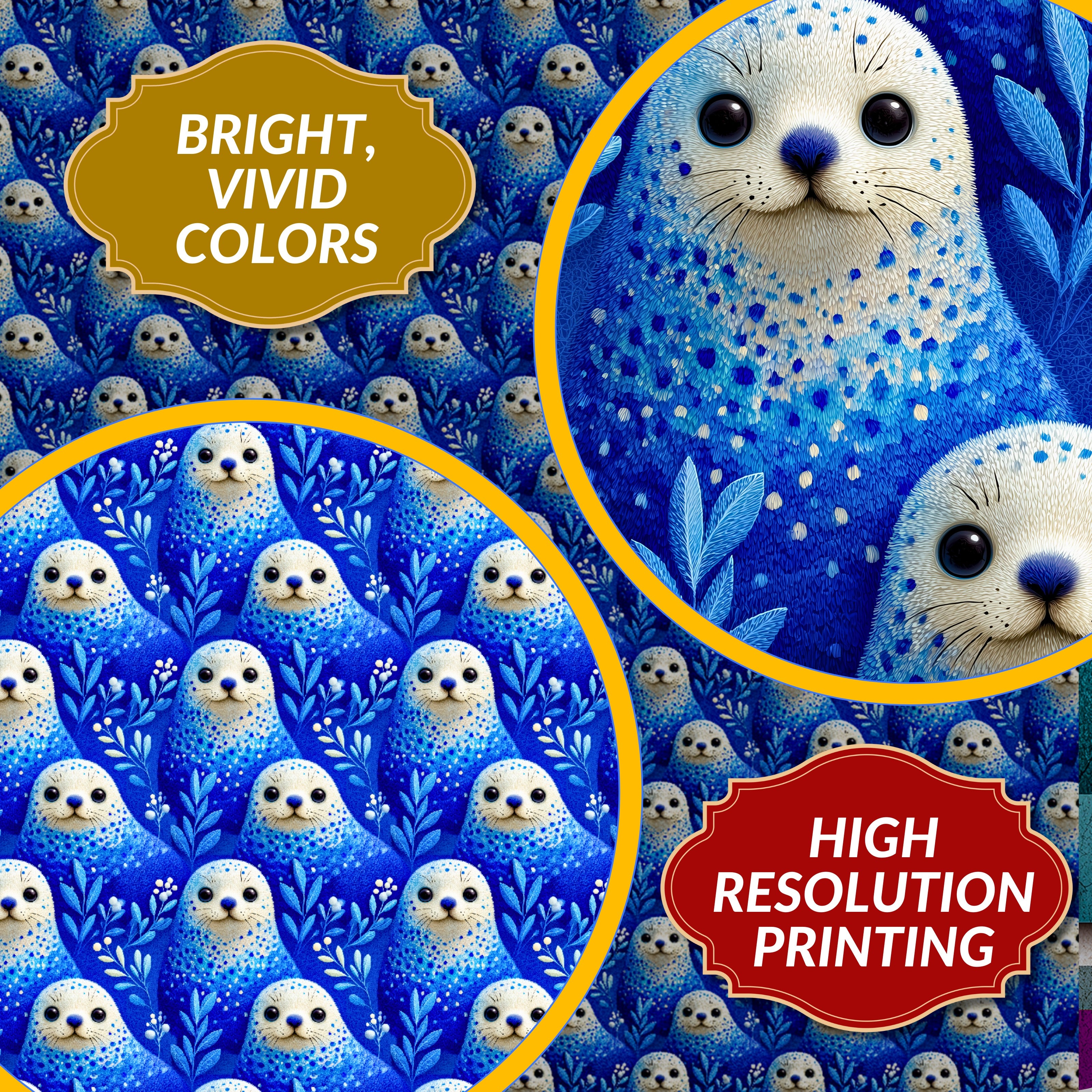 Wrapping Paper — Blue Seal Pup Pattern Holiday Gift Wrap