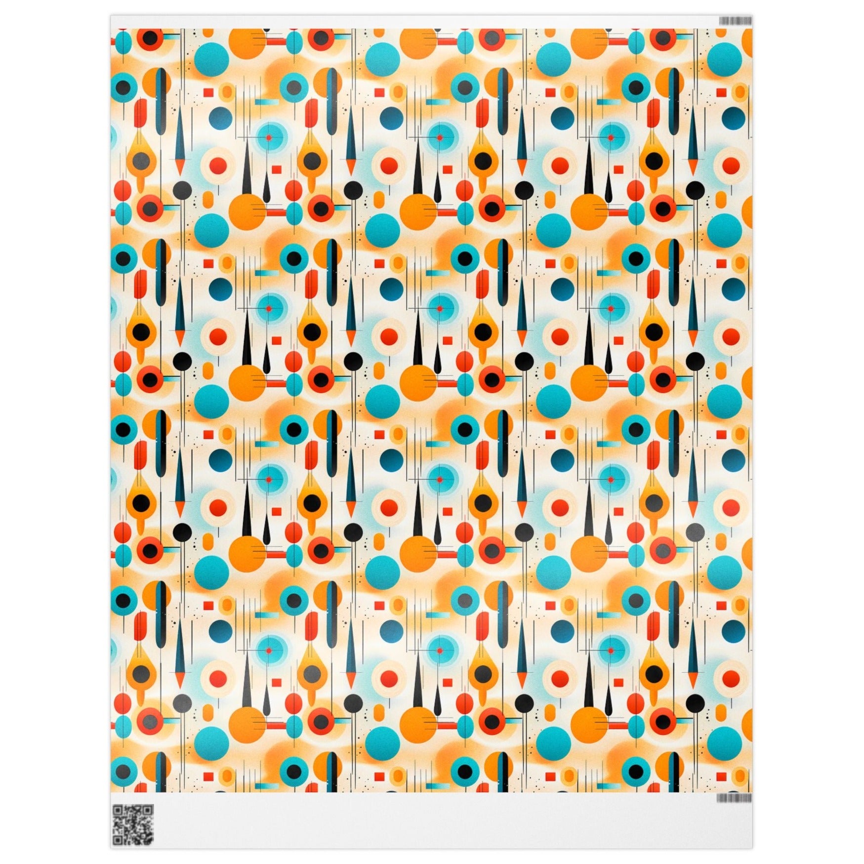 1960s Design Style Gift Wrap, Mid-Century Modern Design, Unique Wrapping Paper Rolls