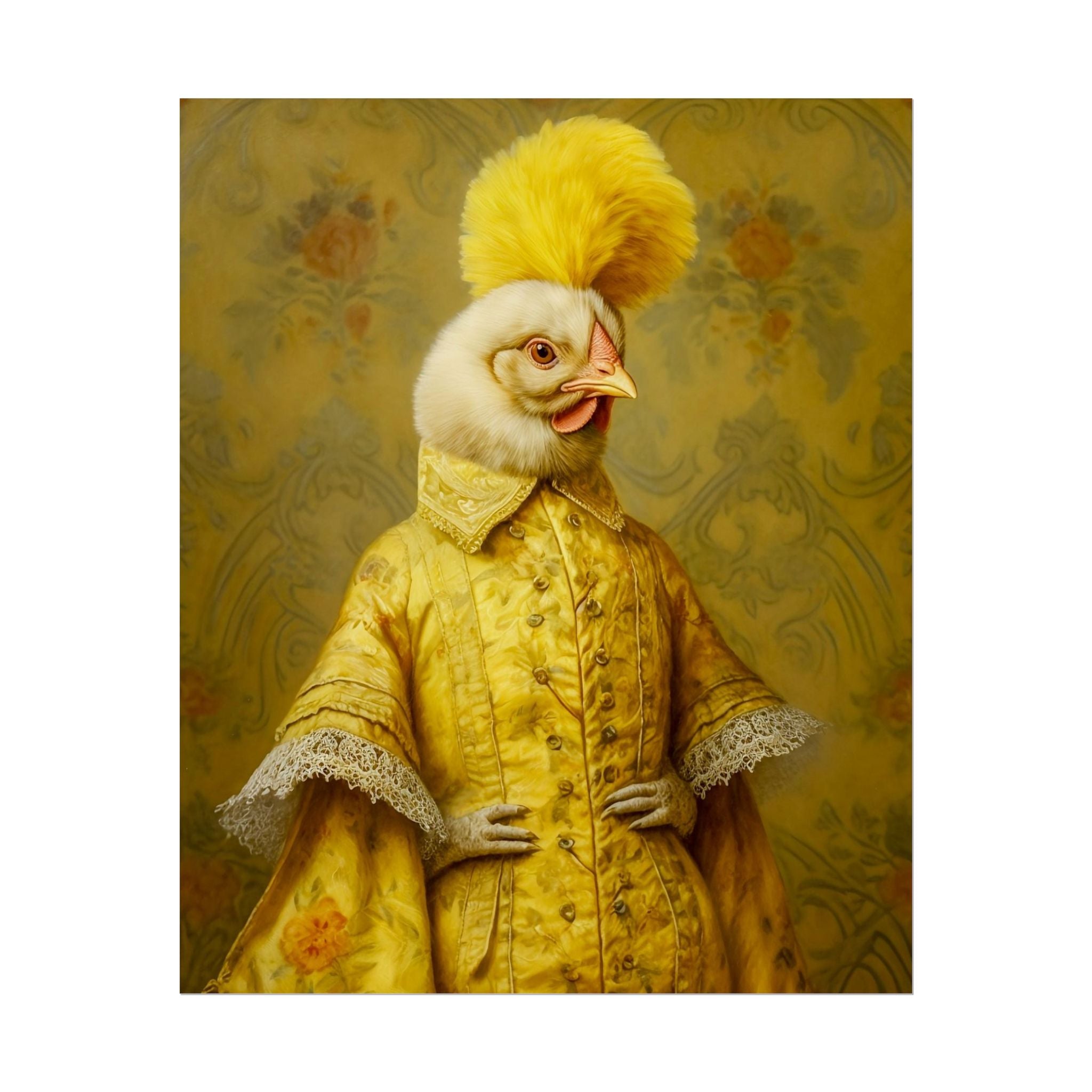 Renaissance Hen Portrait | Vintage Victorian Chicken Art Print