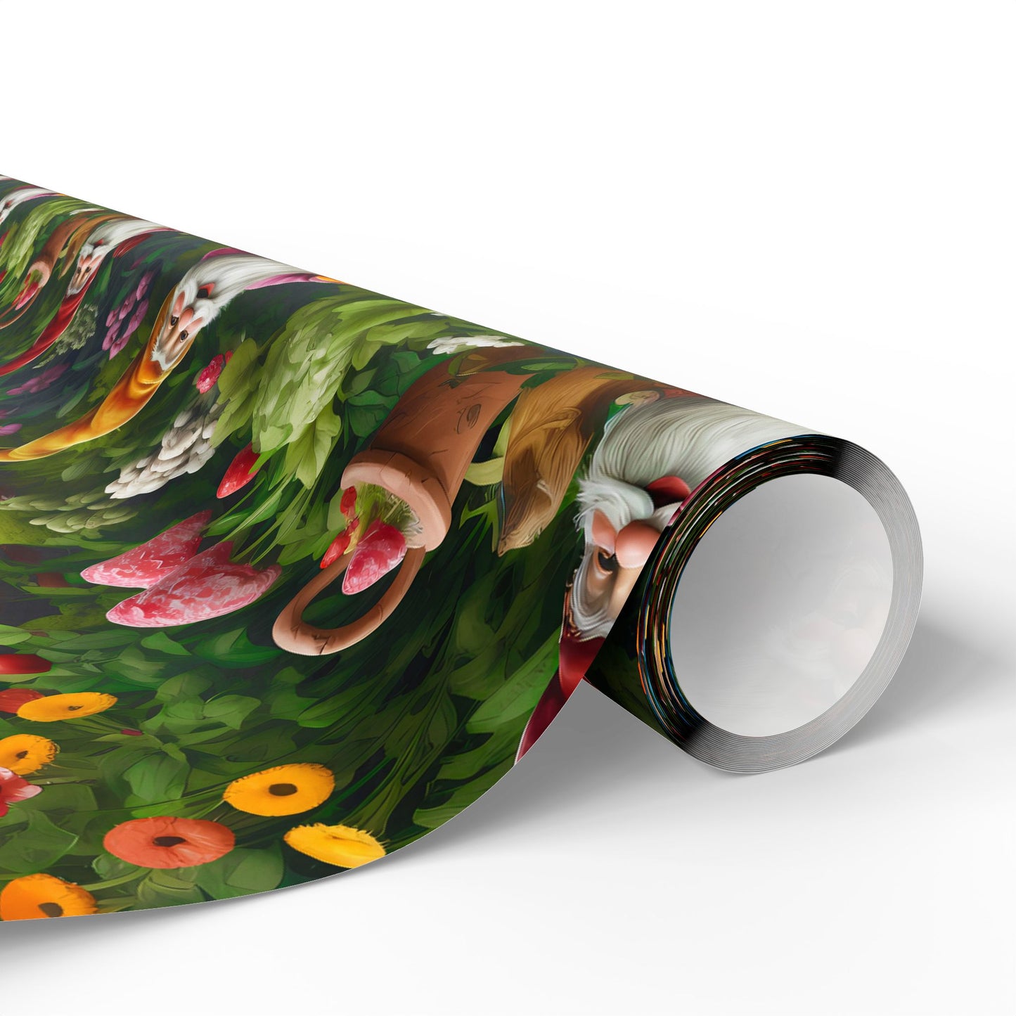 Garden Gnome Gift Wrapping Paper Rolls - Gnome Holiday Gift Wrap