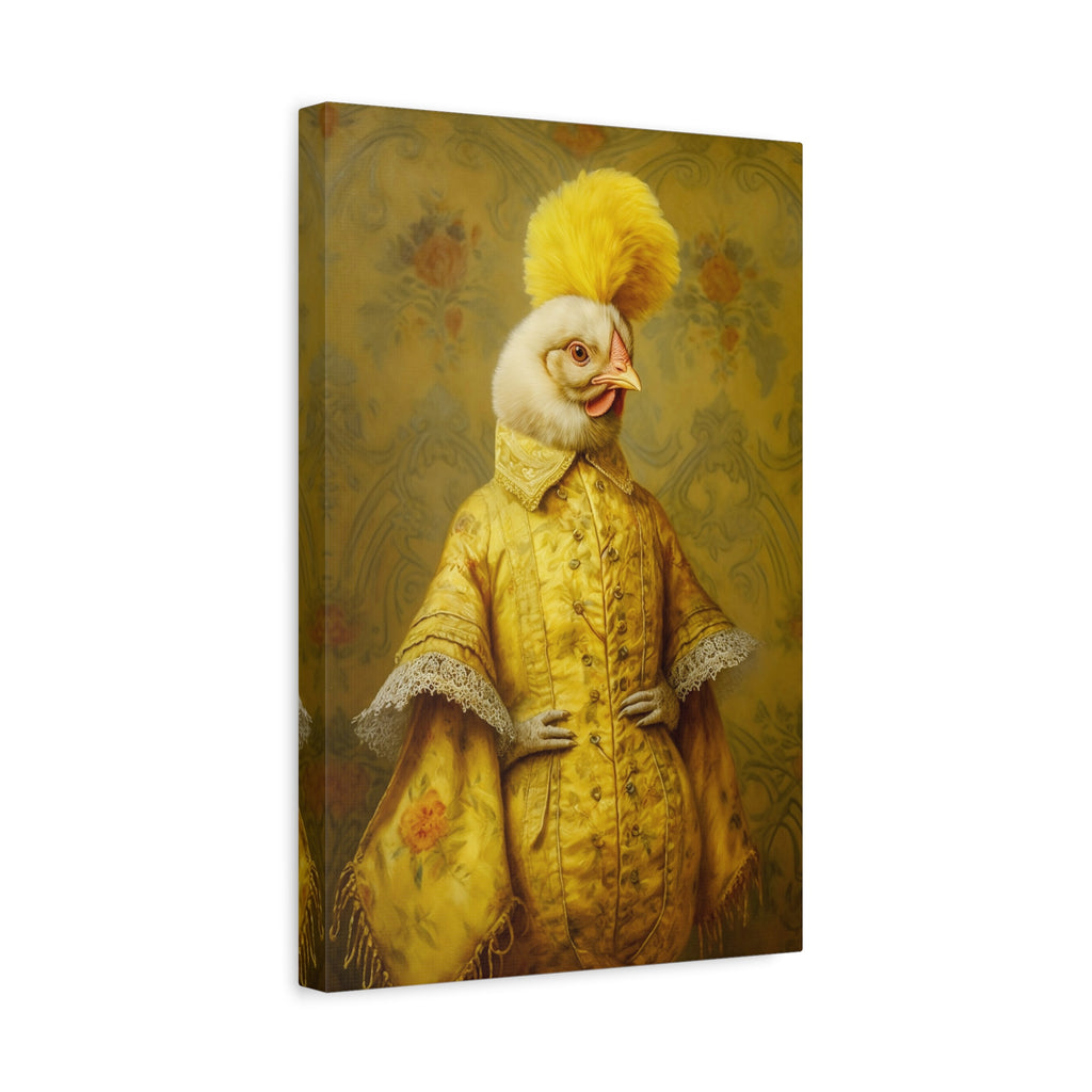 Renaissance Hen Gallery Wrapped Canvas | Victorian Chicken Portrait