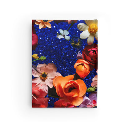 Personalized Name Flower Sparkle Journal | Custom Floral Hardcover Notebook | Unique Gift for Her