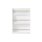 3 Tier Kids Book Shelf, White MDF & Pine Wood Storage Rack for Bedrooms, Playrooms, and Classrooms