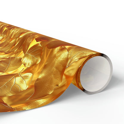 Elegant Gold Leaf Wrapping Paper Rolls - Gleaming Metallic Gift Wrap for All Occasions from The Curated Goose