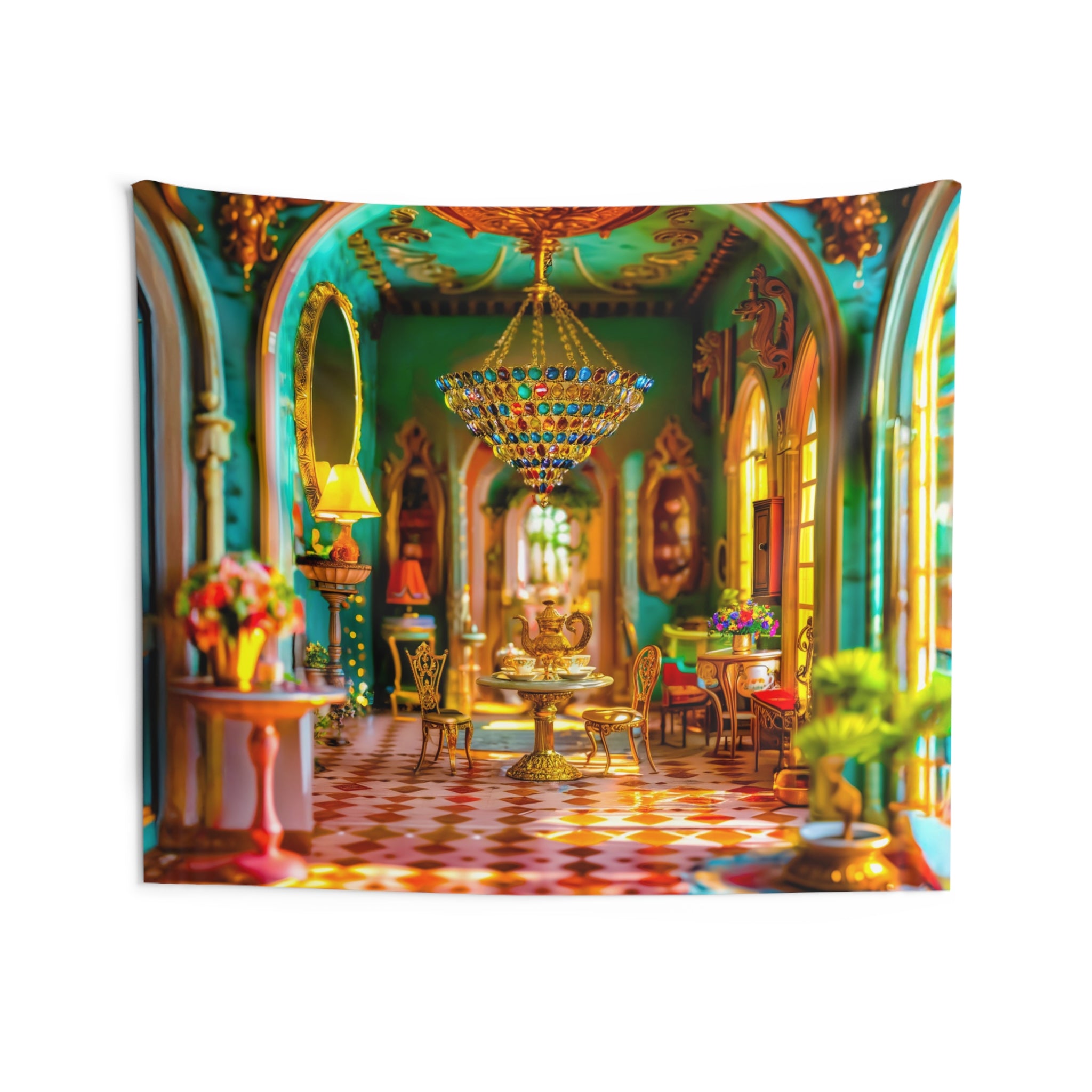 Castle Tapestry for Kids Instant Wall Mural | Large Playroom m Decor