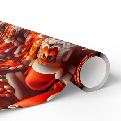 Santa Claus in the North Pole Toy Workshop Wrapping Paper Rolls