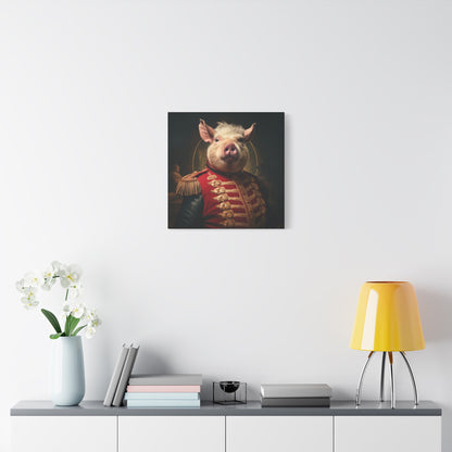 Victorian Pig Soldier "General Sow" Gallery Wrap Canvas