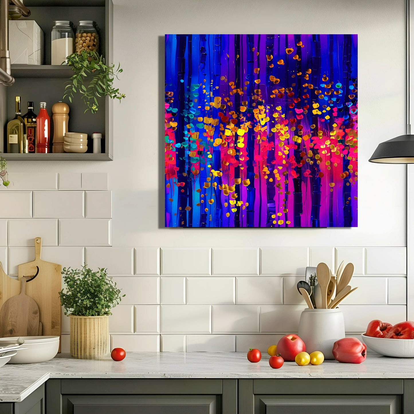 Vibrant Abstract Canvas Art, Stretched Wall Decor, Modern Home Artwork, Colorful Contemporary Print, Perfect Gift for Art Lovers
