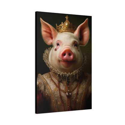 Animal Royalty Pig Portrait Gallery Wrap Canvas