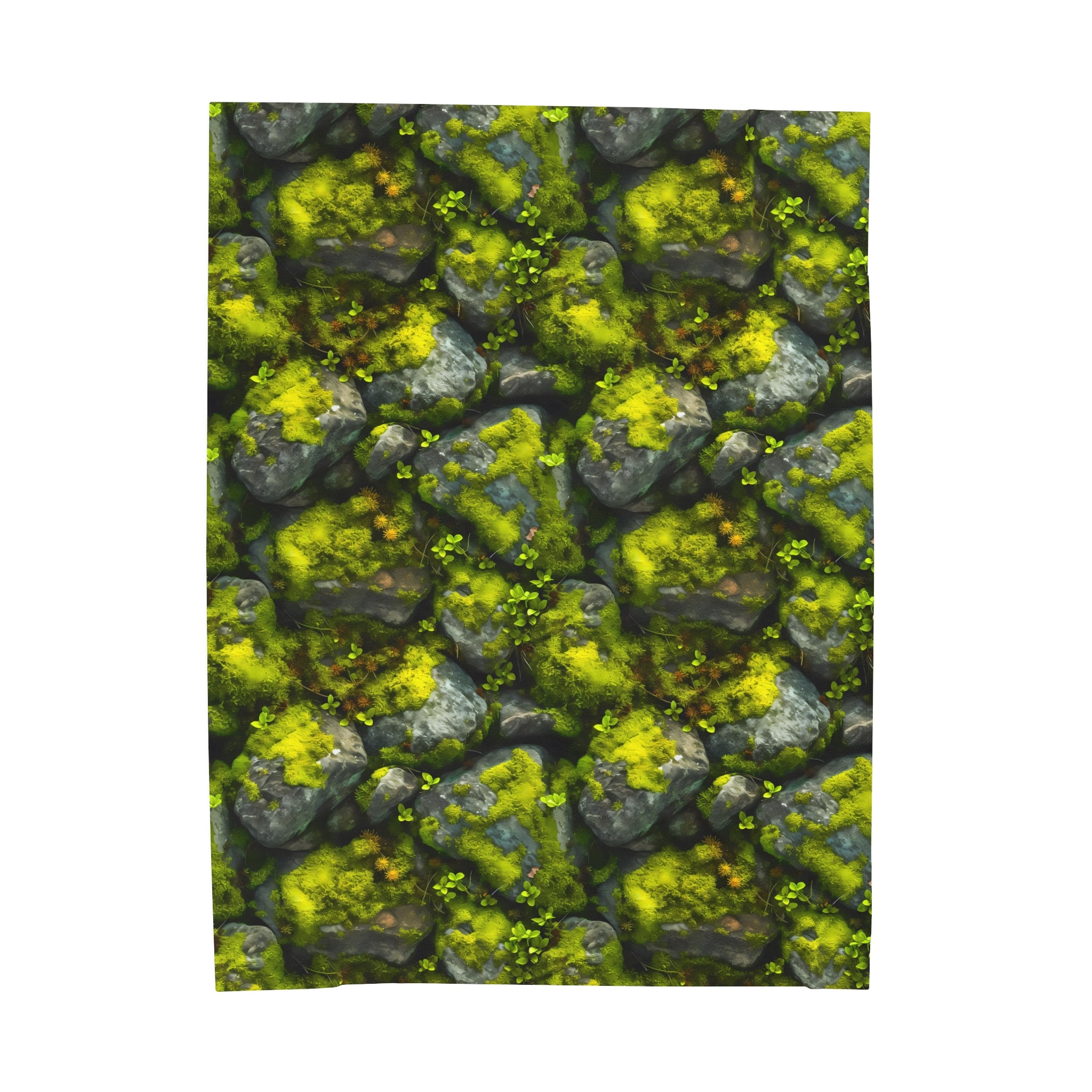 Velveteen Plush Blanket | Moss Covered Rocks | Nature Blanket from The Curated Goose