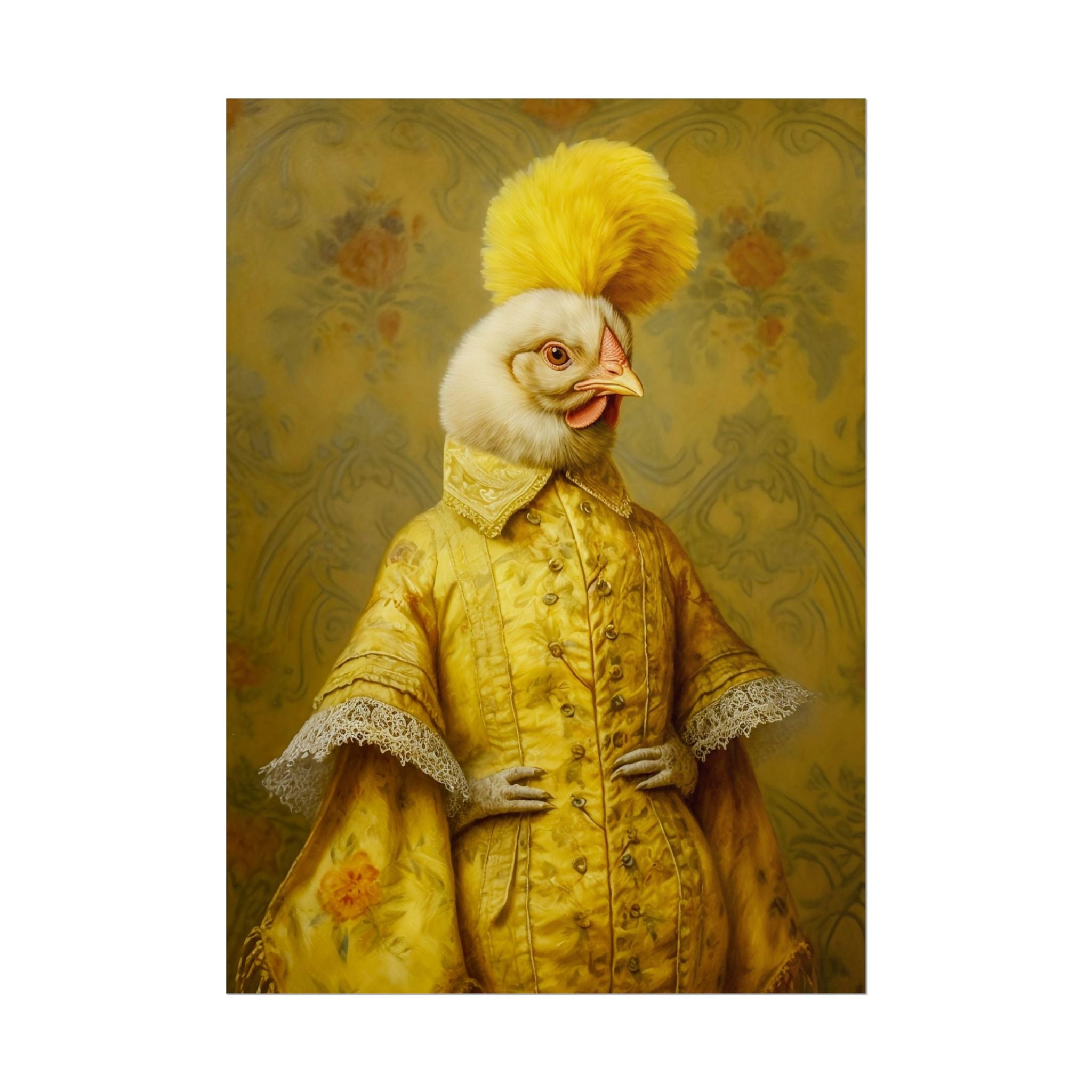 Renaissance Hen Portrait | Vintage Victorian Chicken Art Print