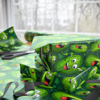 Cartoon Pickle Wrapping Paper: Quirky Green Gift Wrap