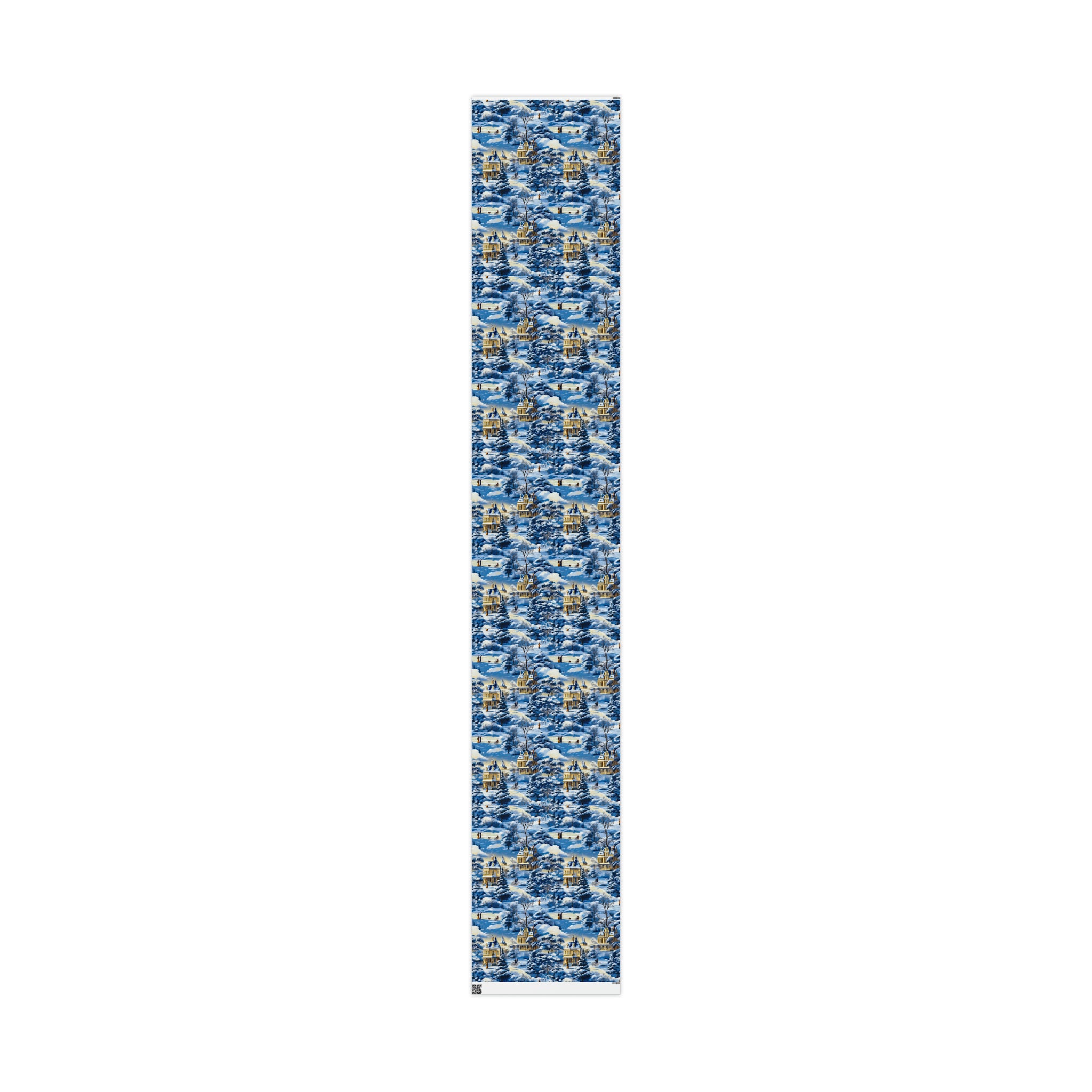 Blue Snow House Wrapping Paper from The Curated Goose