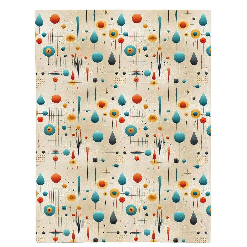 Velveteen Plush Blanket | Mid Century Modern 1960 Mod | Super Soft Mid Century Decor