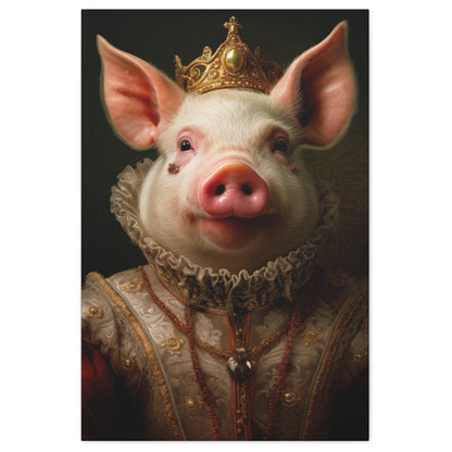 Animal Royalty Pig Portrait Gallery Wrap Canvas