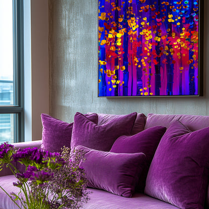 Vibrant Abstract Canvas Art, Stretched Wall Decor, Modern Home Artwork, Colorful Contemporary Print, Perfect Gift for Art Lovers