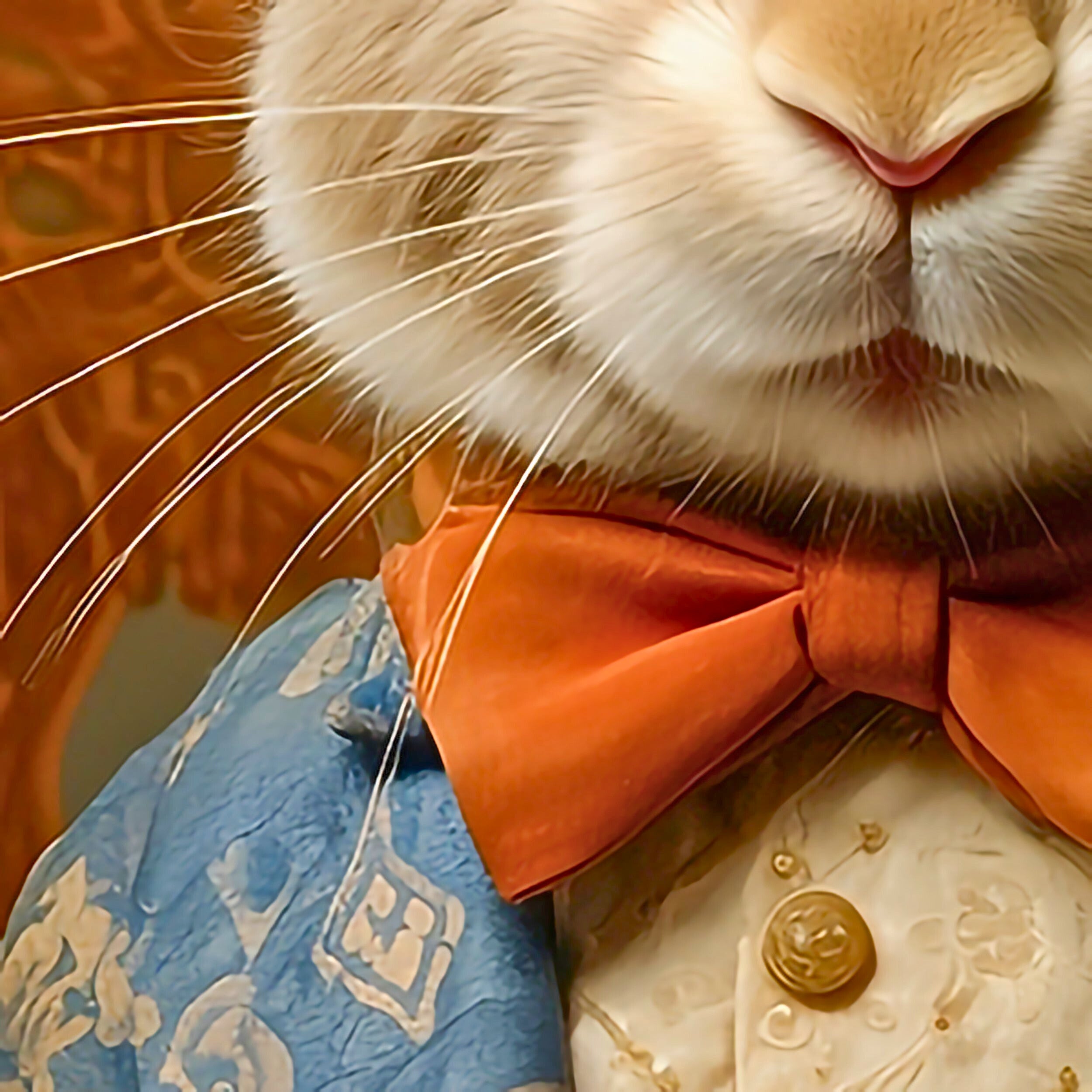 Victorian Rabbit Portrait Art Print: Dapper Bunny with Bowtie