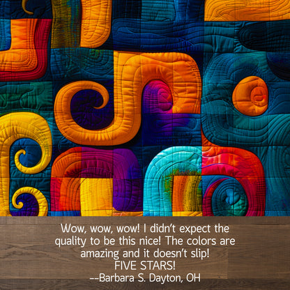 Abstract Colorful Playroom Rug – Modern Kids Rug – Washable, Safe & Fun Design in 5 Sizes