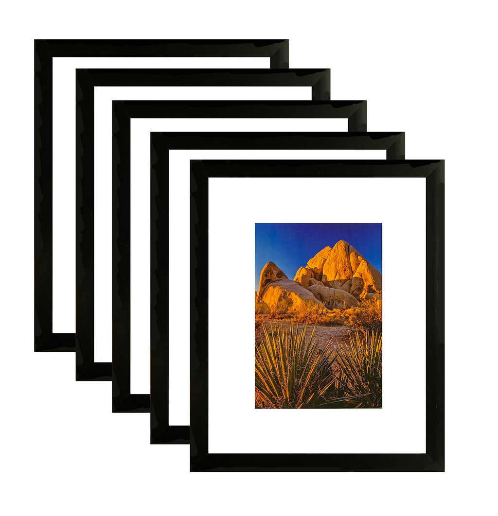Picture Frame PVC Black Frame 10.2W*3.1D*12.2H / 4.18LB Wall Mount Display, Pack of 5