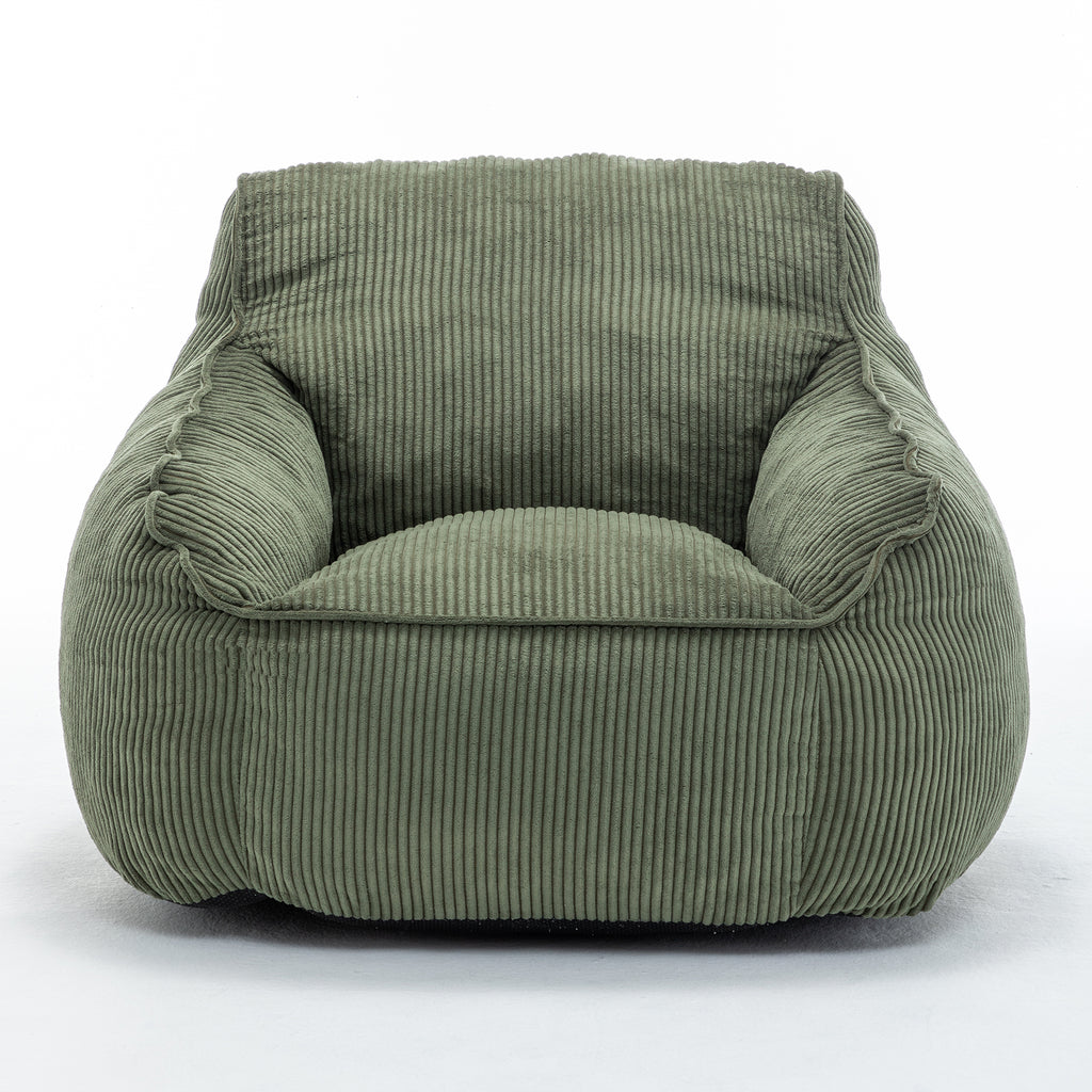 Giant Bean Bag Chair Sofa for Adults Teens, Comfy Corduroy Large Bean Bag Chairs with Armrests for Bedroom Living Room, Adult BeanBag Lazy Sofa Couch Chairs with Filler Included