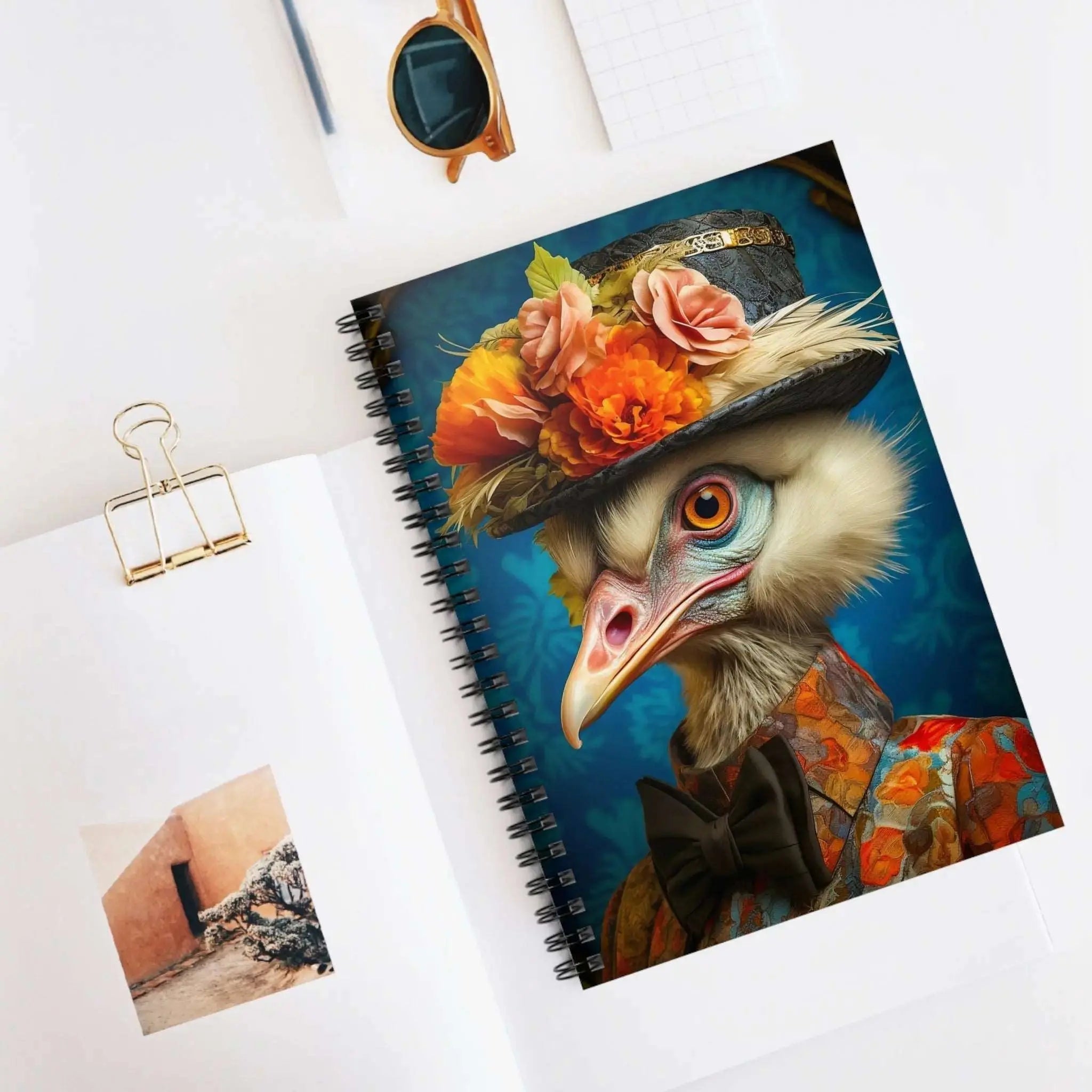 Animal Portrait Spiral Notebook: Victorian Ostrich Portrait from The Curated Goose