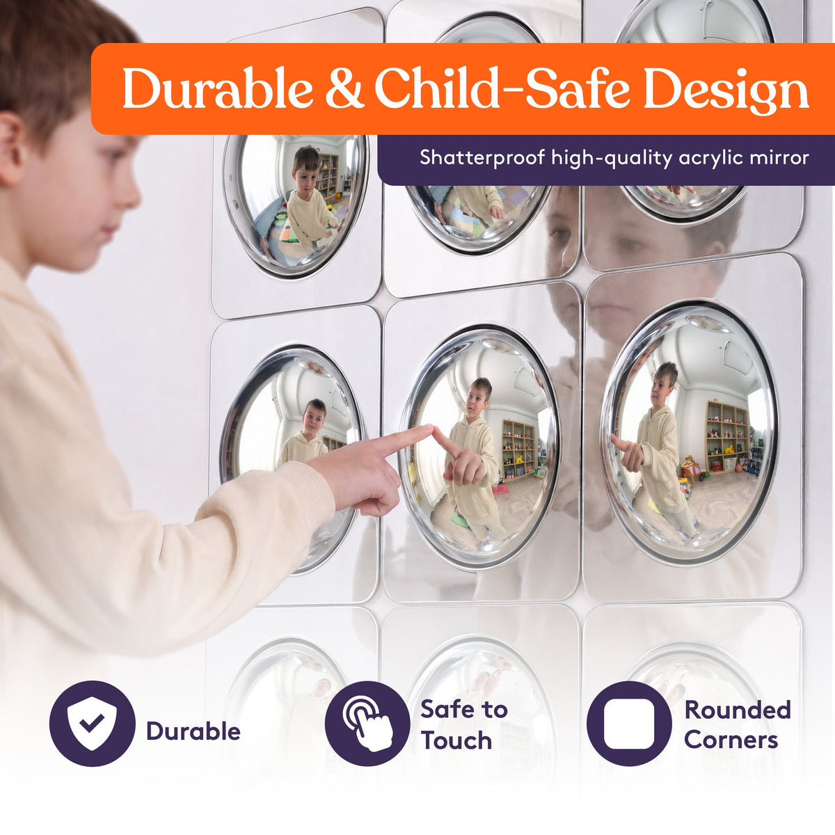 Special Supplies Sensory Bubble Wall Mirror - Interactive Acrylic Mirrors for Wall Decoration and Sensory Toys for Kids Classroom or Home -Sensory Room Decor -Visual, Tactile Stimulation
