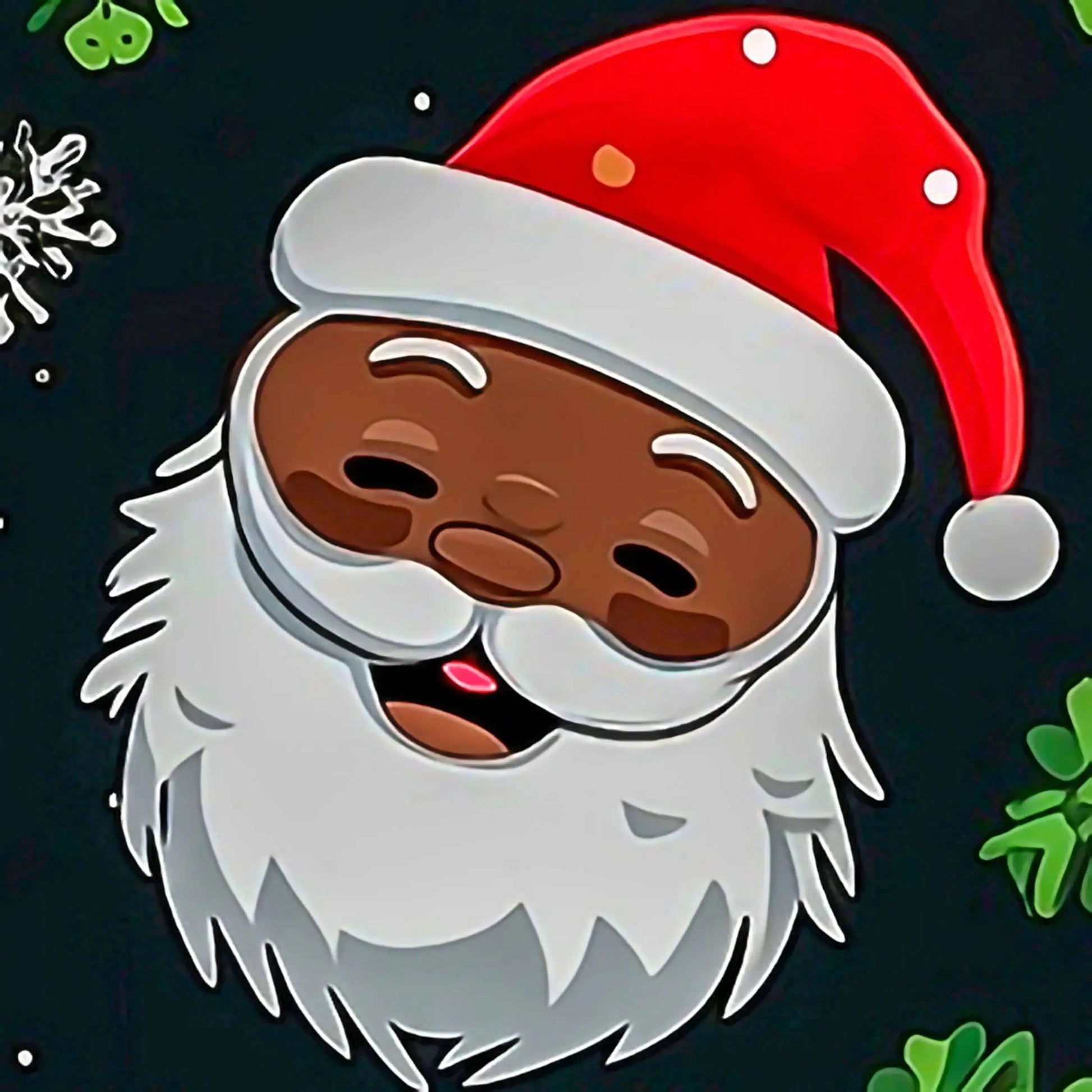 Emoji Black Santa Claus Christmas Tree Candy Cane Wrapping Paper Roll –  Midnight Reflections, LLC