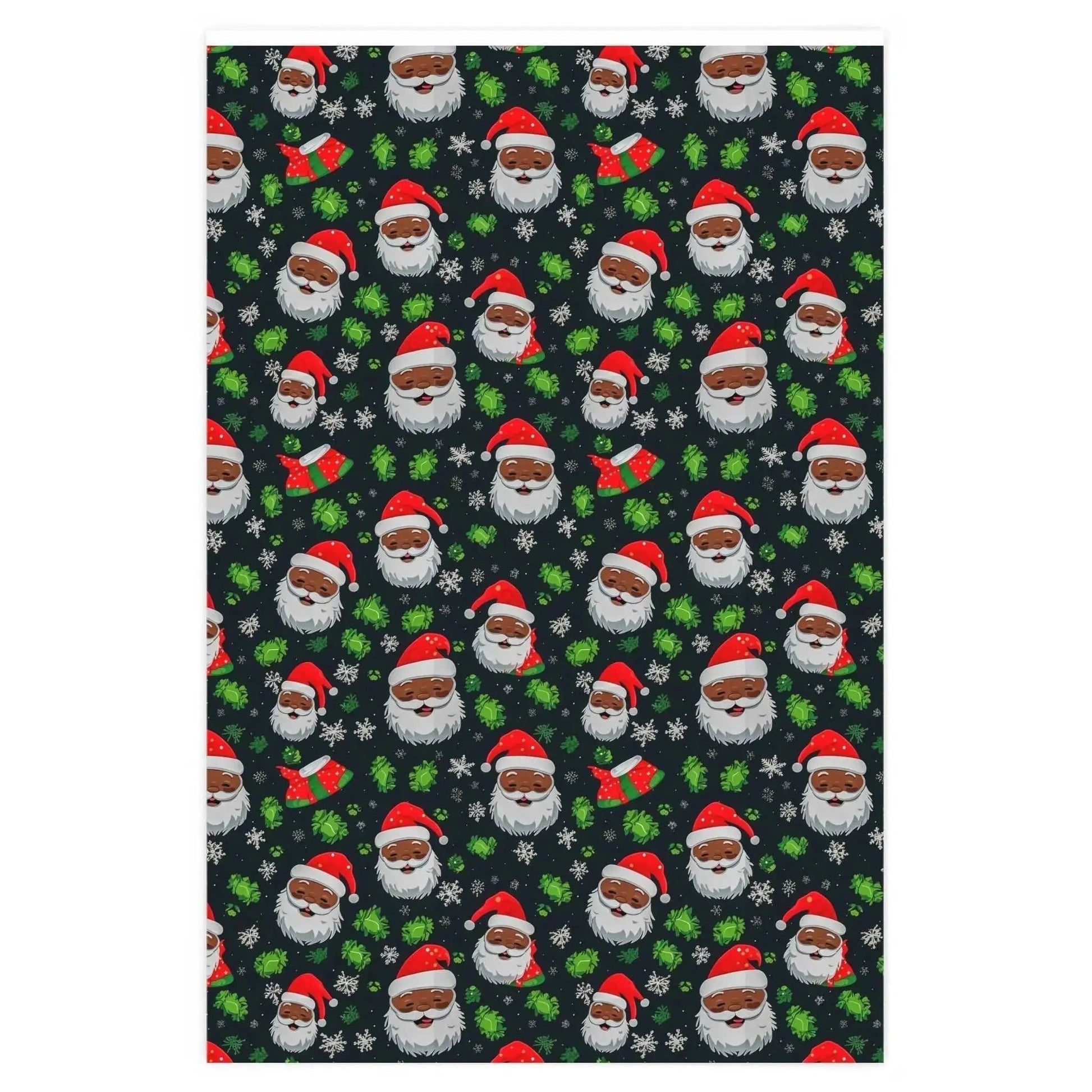 Black Santa Claus Wrapping Paper Rolls