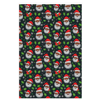 Black Santa Christmas Wrapping paper sheets – Olivene's Creations