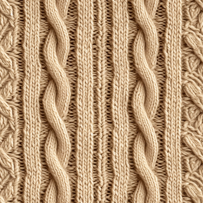 Faux Cable Knit Wrapping Paper Roll Illusion (Tan)