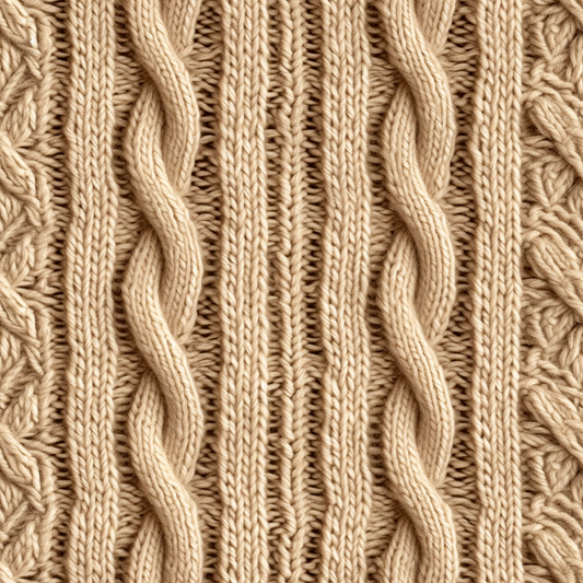 Faux Cable Knit Wrapping Paper Roll Illusion (Tan)