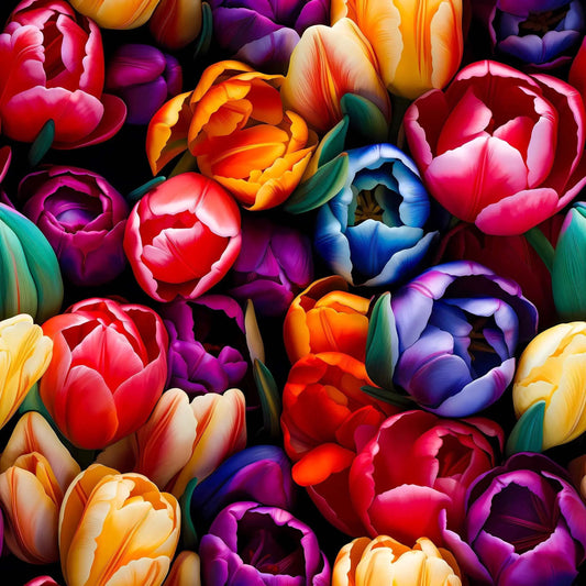 Colorful Tulip Blossoms Wrapping Paper Rolls from The Curated Goose