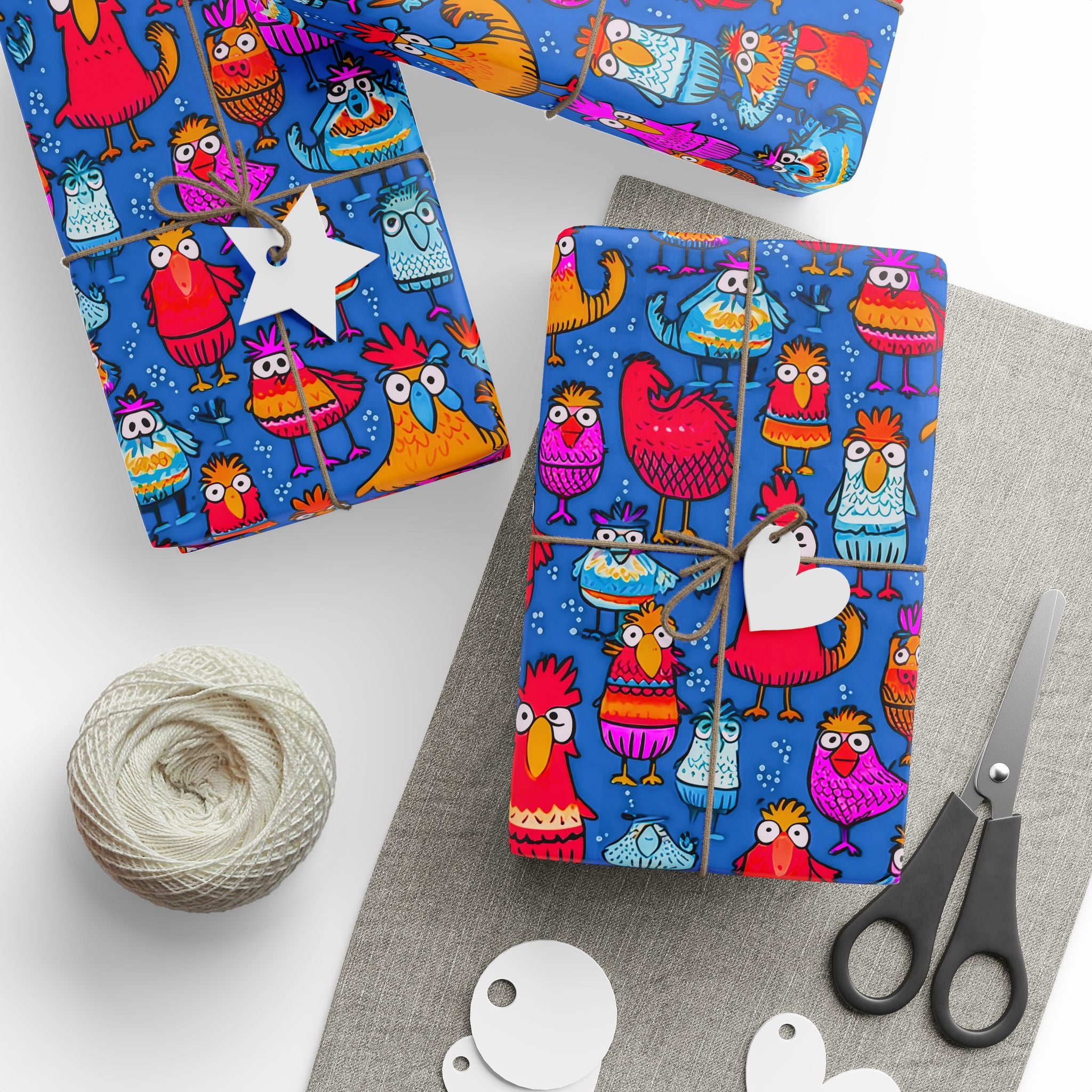 Colorful Chickens Wrapping Paper Rolls | Whimsical & Playful Gift Wrap