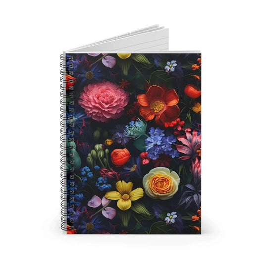 Dark & Moody Floral Print Spiral Bound Journal from The Curated Goose