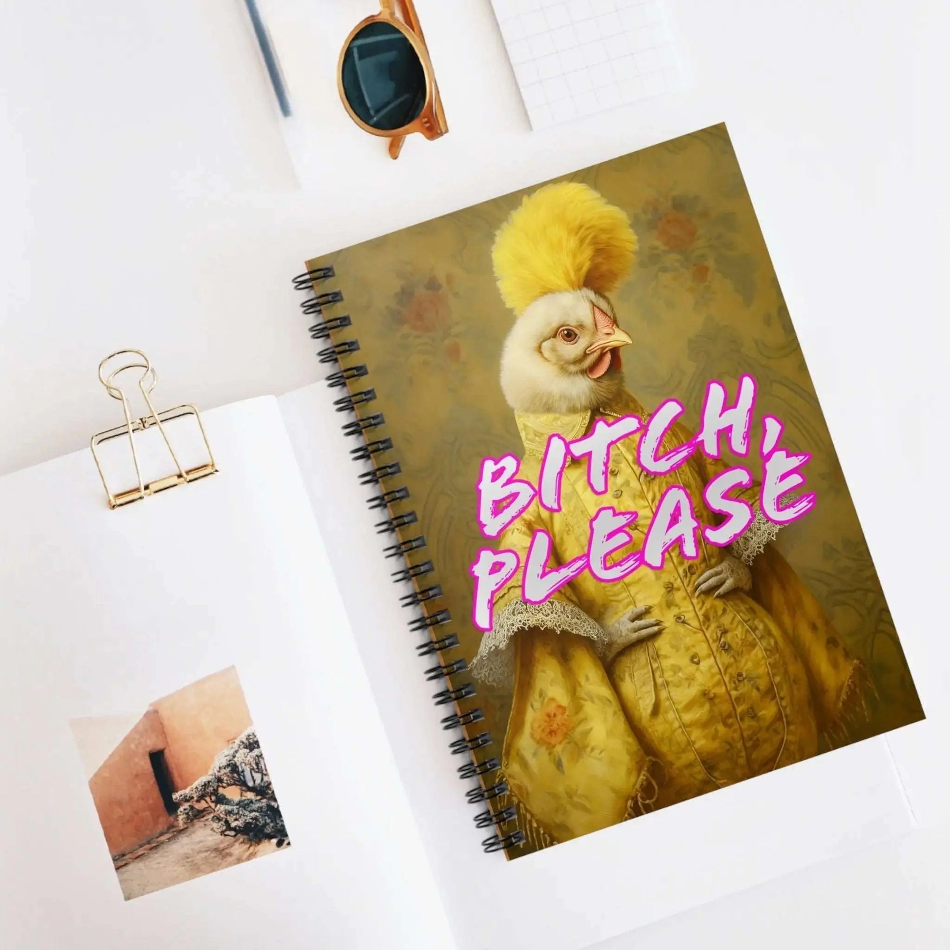 Funny Animal Art Journal | Spiral Notebook with Chicken in Victorian Attire from The Curated Goose