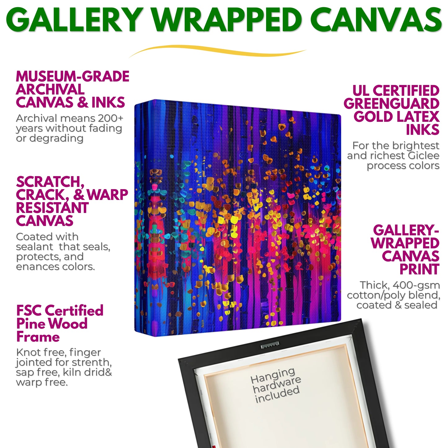 Vibrant Abstract Canvas Art, Stretched Wall Decor, Modern Home Artwork, Colorful Contemporary Print, Perfect Gift for Art Lovers