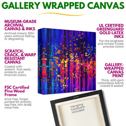 Vibrant Abstract Canvas Art, Stretched Wall Decor, Modern Home Artwork, Colorful Contemporary Print, Perfect Gift for Art Lovers