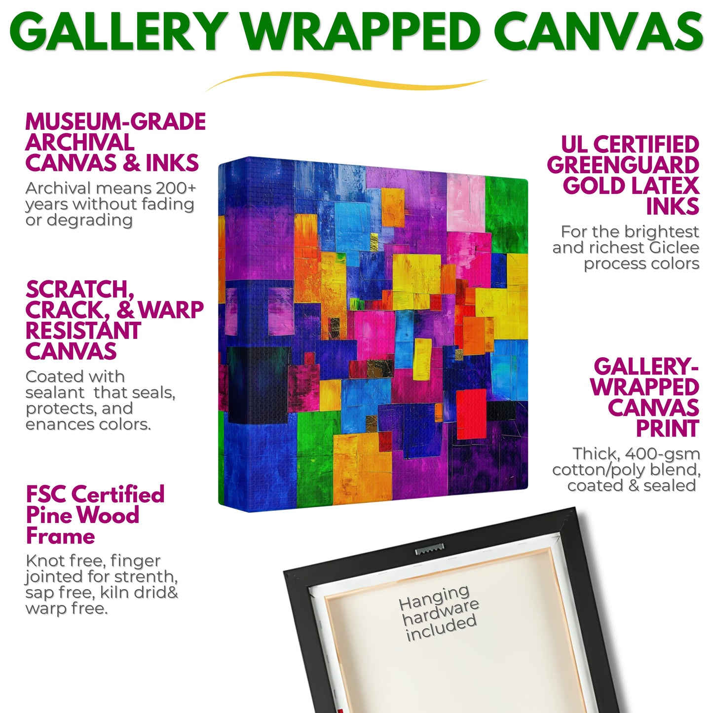 Abstract Canvas Art | Color Block Modern Art Print