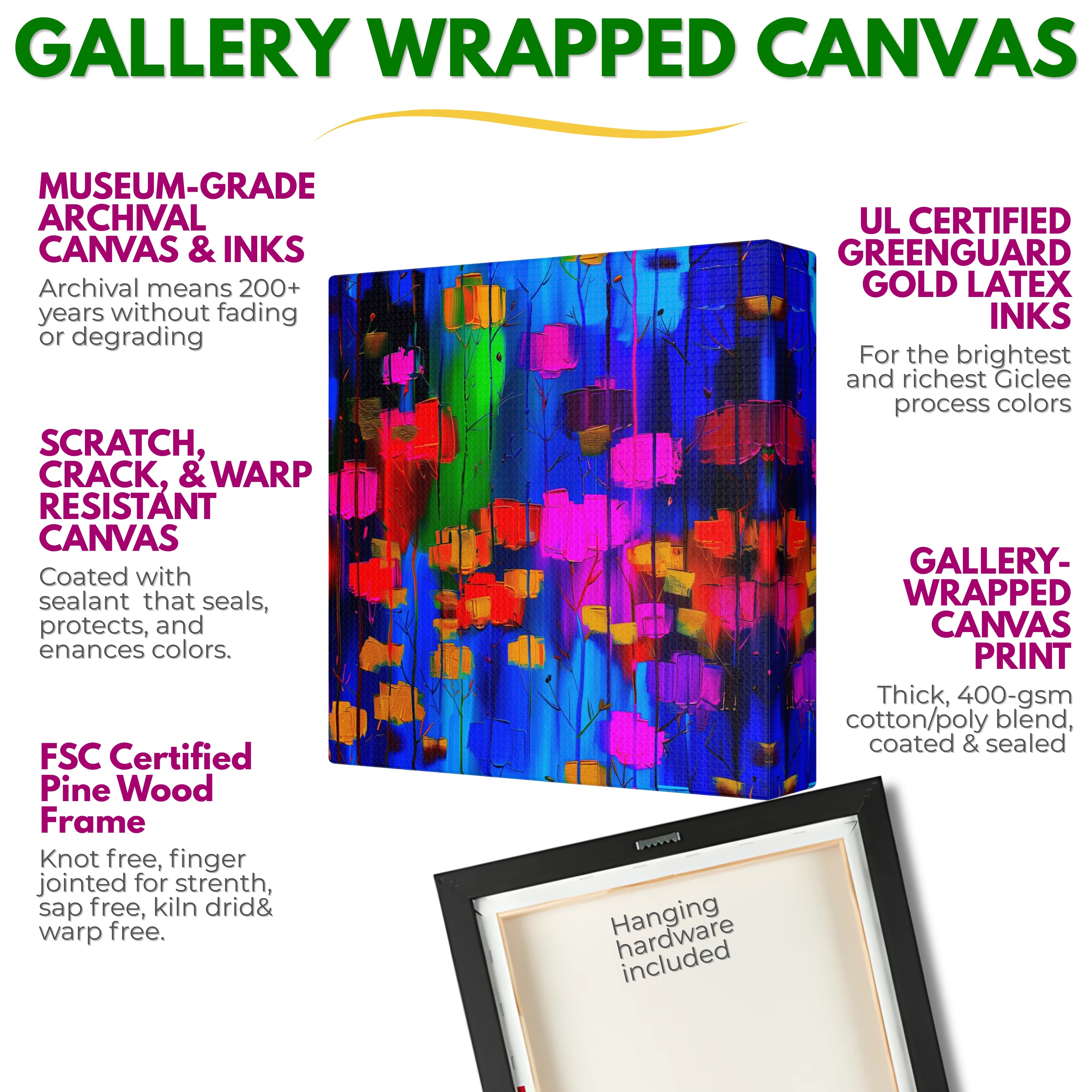 Abstract Canvas Art | Colorful Modern Lanterns