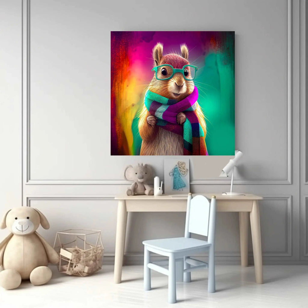 Hipster Squirrel Art Print | Trendy Hipster Animal Home Décor from The Curated Goose