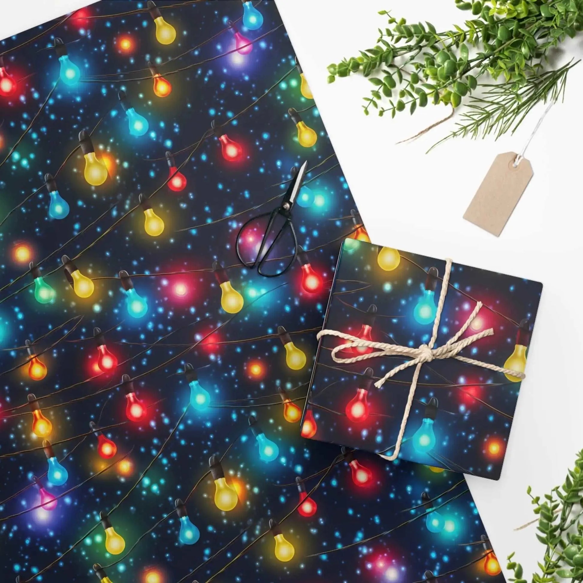 Funny Xmas Lights Thick Wrapping Paper,Christmas Theme Holiday, Winter  Decor Theme, Christmas Lights Lover (12 foot x 30 inch roll)