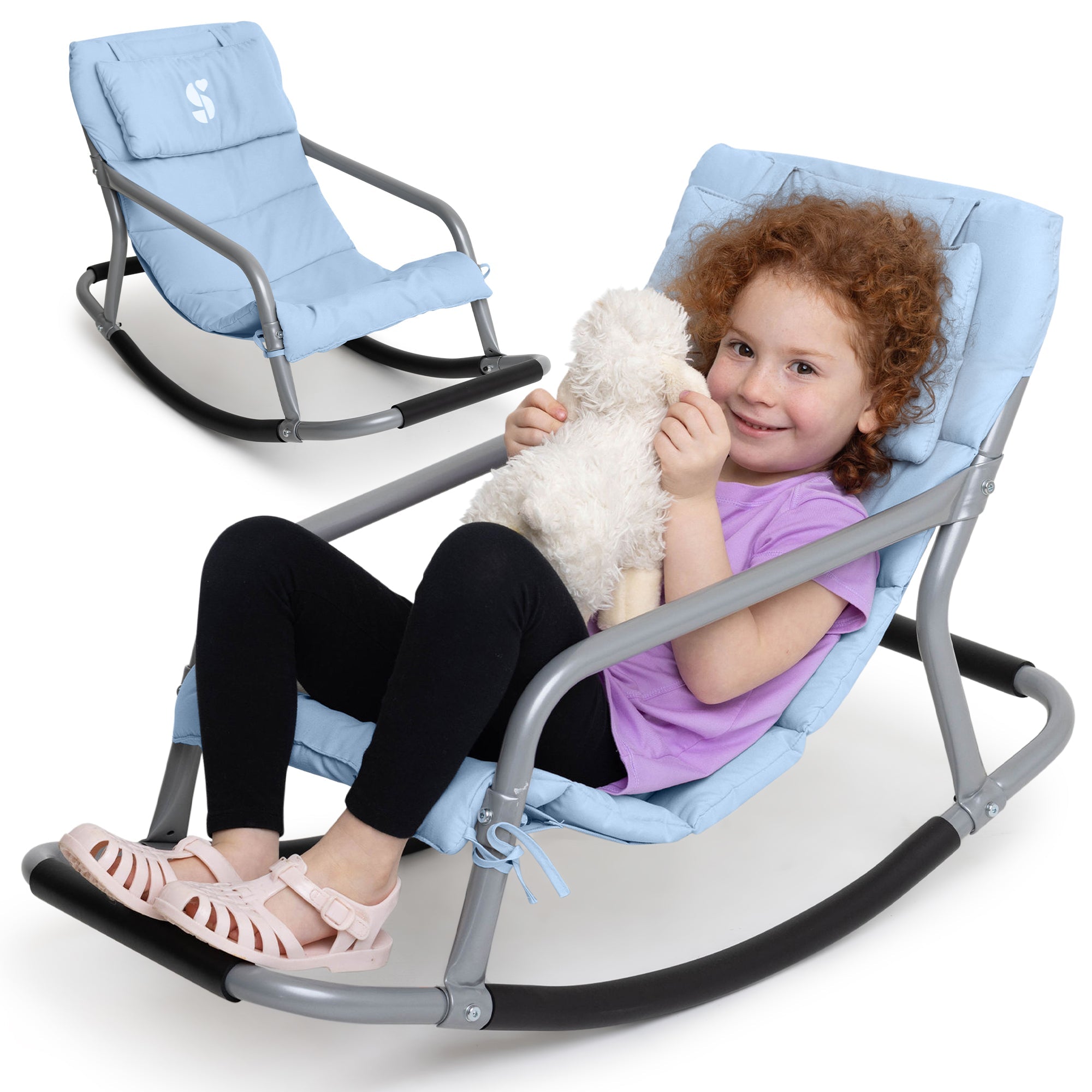 Special Supplies Sensory Rocking Chair for Kids - Comfortable Kids Rocker- Versatile Floor Chair with Soft Fabric and Stability for Playroom, Bedroom, or Nursery (Ages 3+)