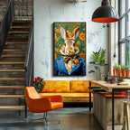 Victorian Rabbit Animal Portrait Wall Art Print | Fine Art Paper or Canvas Print