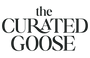 Black text 'the CURATED GOOSE' on a white background