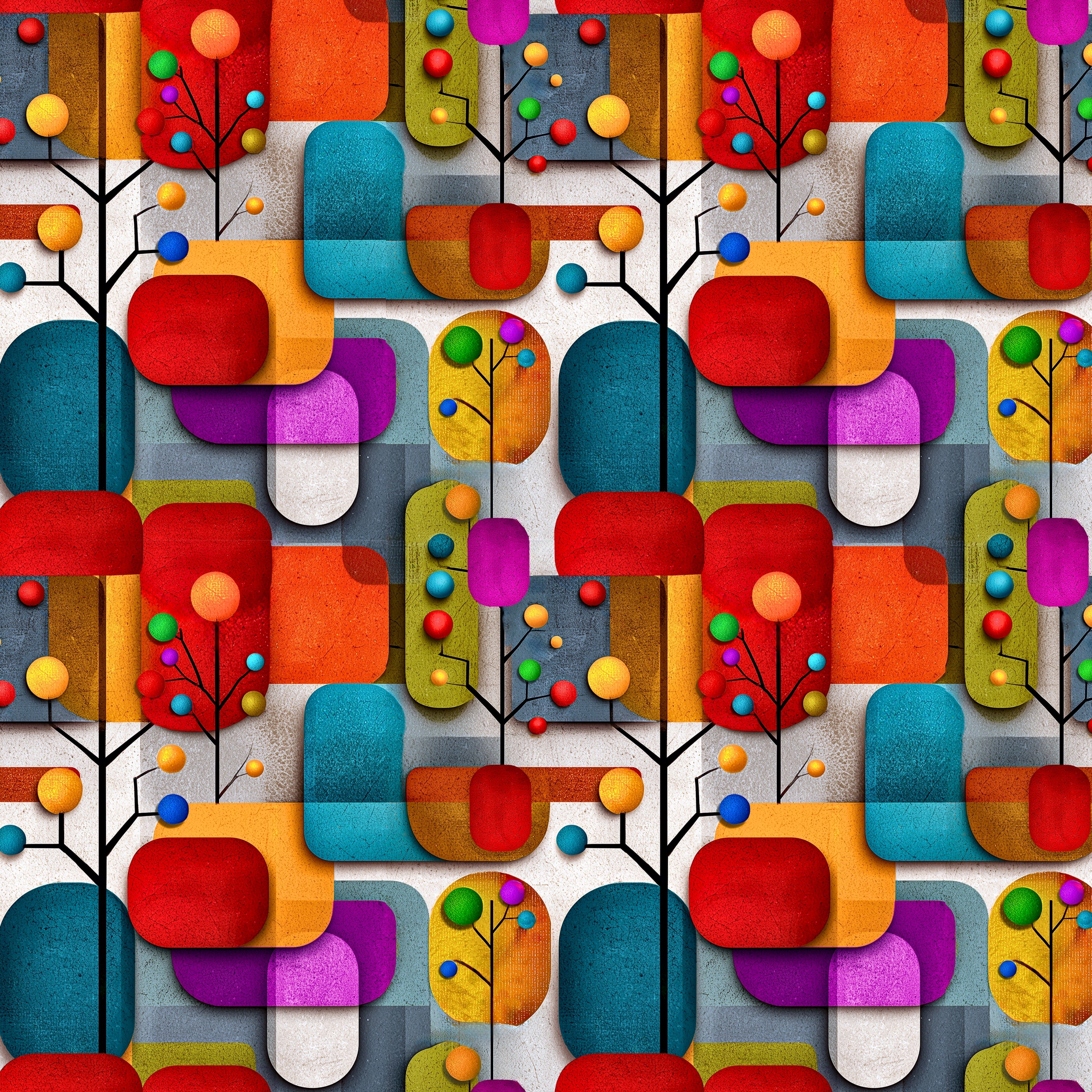Vintage Inspired Mid Century Modern Holiday Wrapping Paper