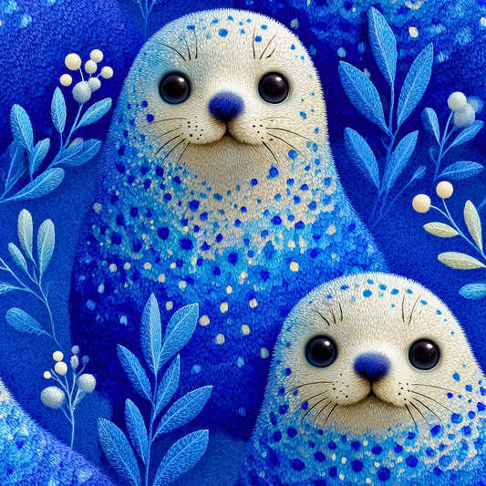 Wrapping Paper — Blue Seal Pup Pattern Holiday Gift Wrap