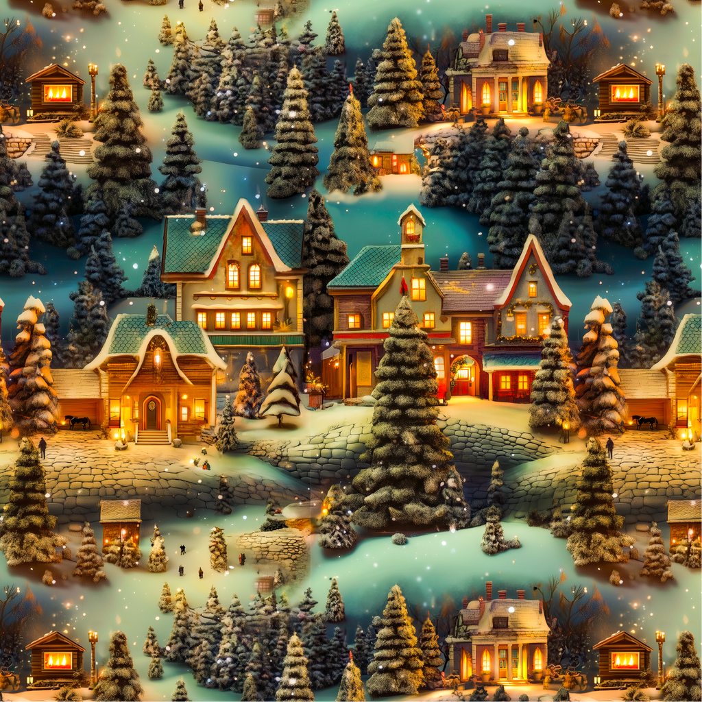 Mountain town holiday wrapping paper rolls from The Curated Goose