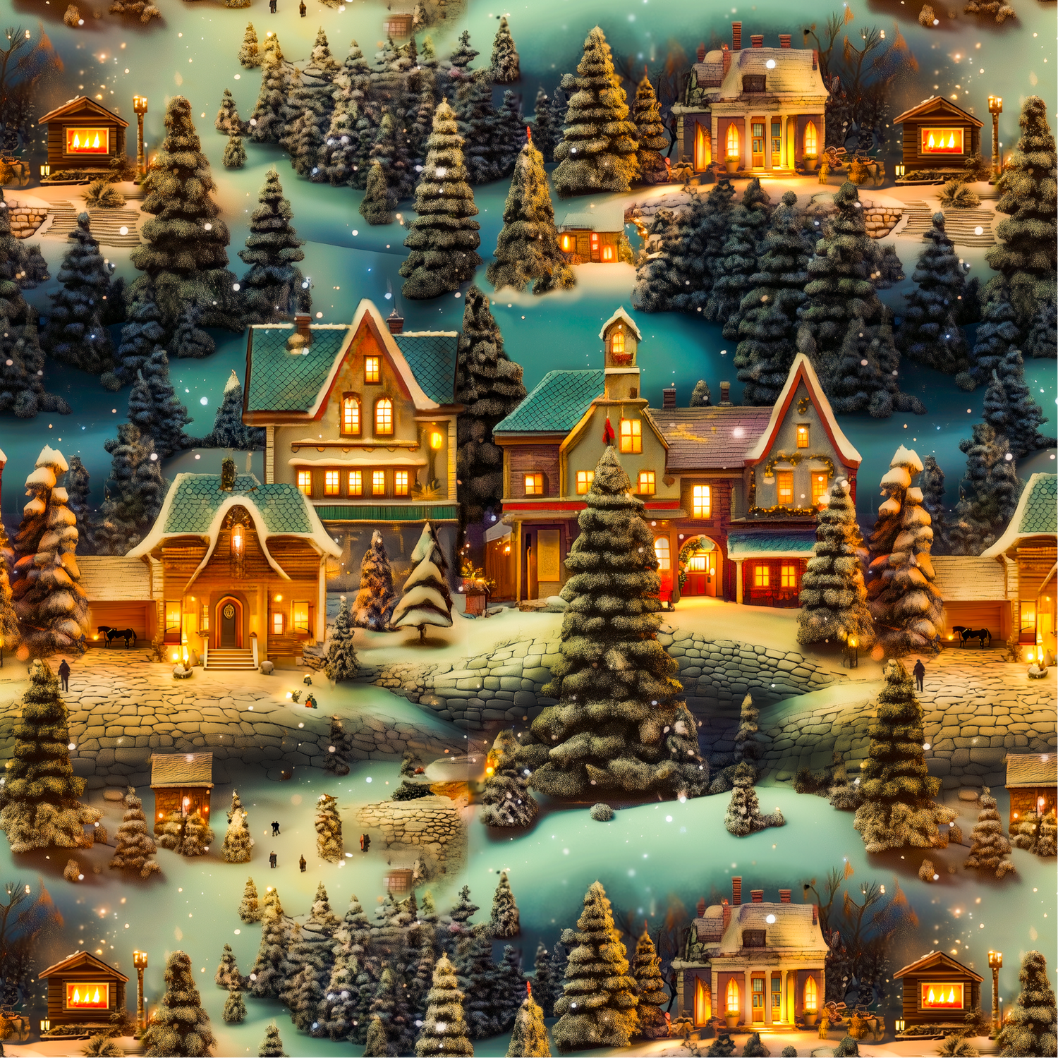 Mountain town holiday wrapping paper rolls from The Curated Goose