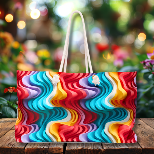 Optical Illusion Deluxe Tote Bag – Colorful Everyday Tote Bag